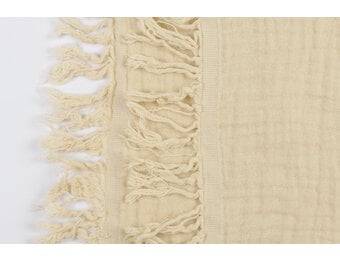 Franje 4-laags Mousseline Katoen Stof - Licht Beige