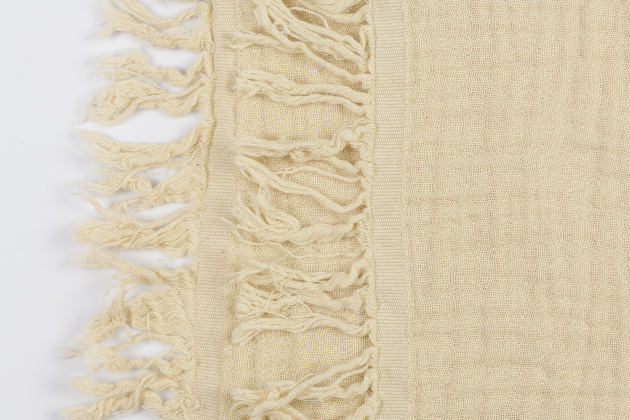 Franje 4-laags Mousseline Katoen Stof - Licht Beige