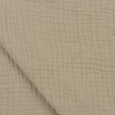 Franje 4-laags Mousseline Katoen Stof - Zand / Olijf