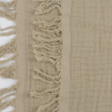 Franje 4-laags Mousseline Katoen Stof - Zand / Olijf