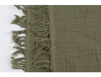 Franje 4-laags Mousseline Katoen Stof - Kaki Groen