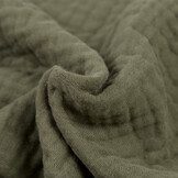 Franje 4-laags Mousseline Katoen Stof - Kaki Groen