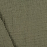 Franje 4-laags Mousseline Katoen Stof - Kaki Groen
