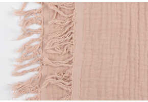 Franje 4-laags Mousseline Katoen Stof - Blosroze