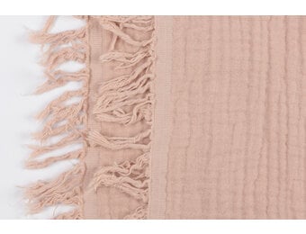 Franje 4-laags Mousseline Katoen Stof - Blosroze