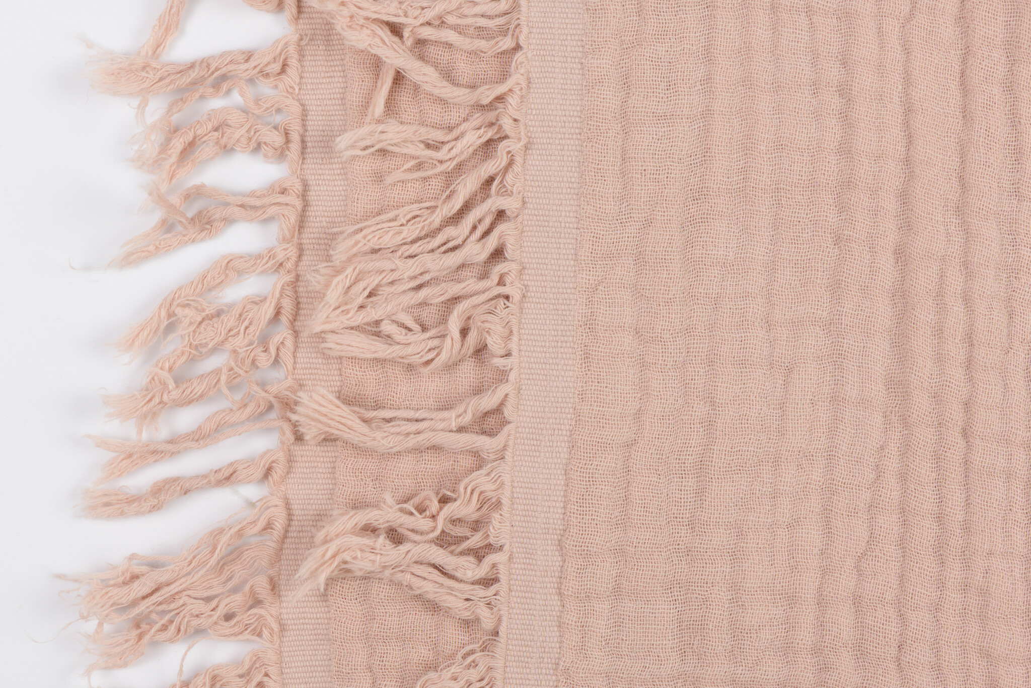 Franje 4-laags Mousseline Katoen Stof - Blosroze