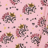 Jersey Katoen Stof Digitale Print - Super Girl