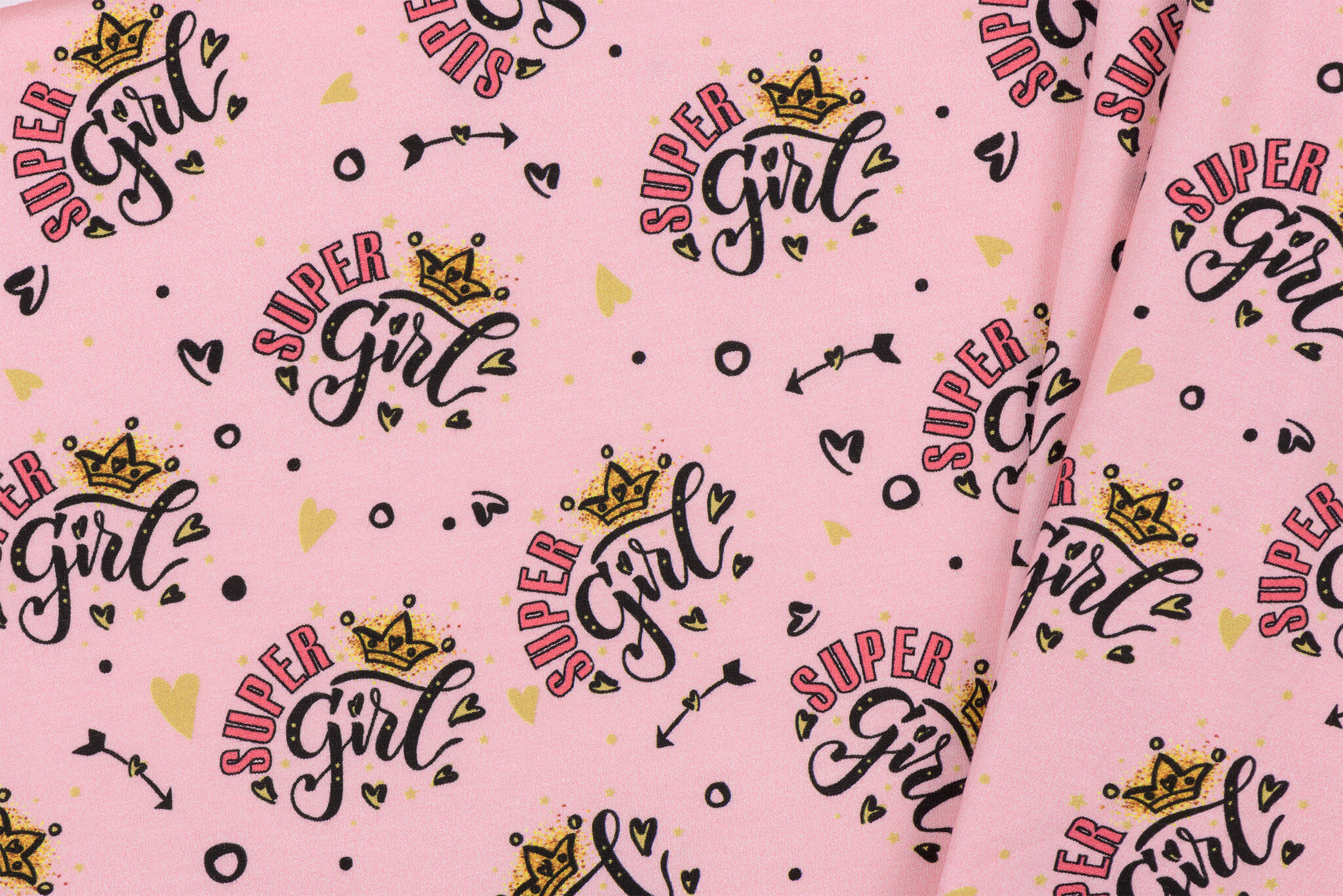 Jersey Katoen Stof Digitale Print - Super Girl