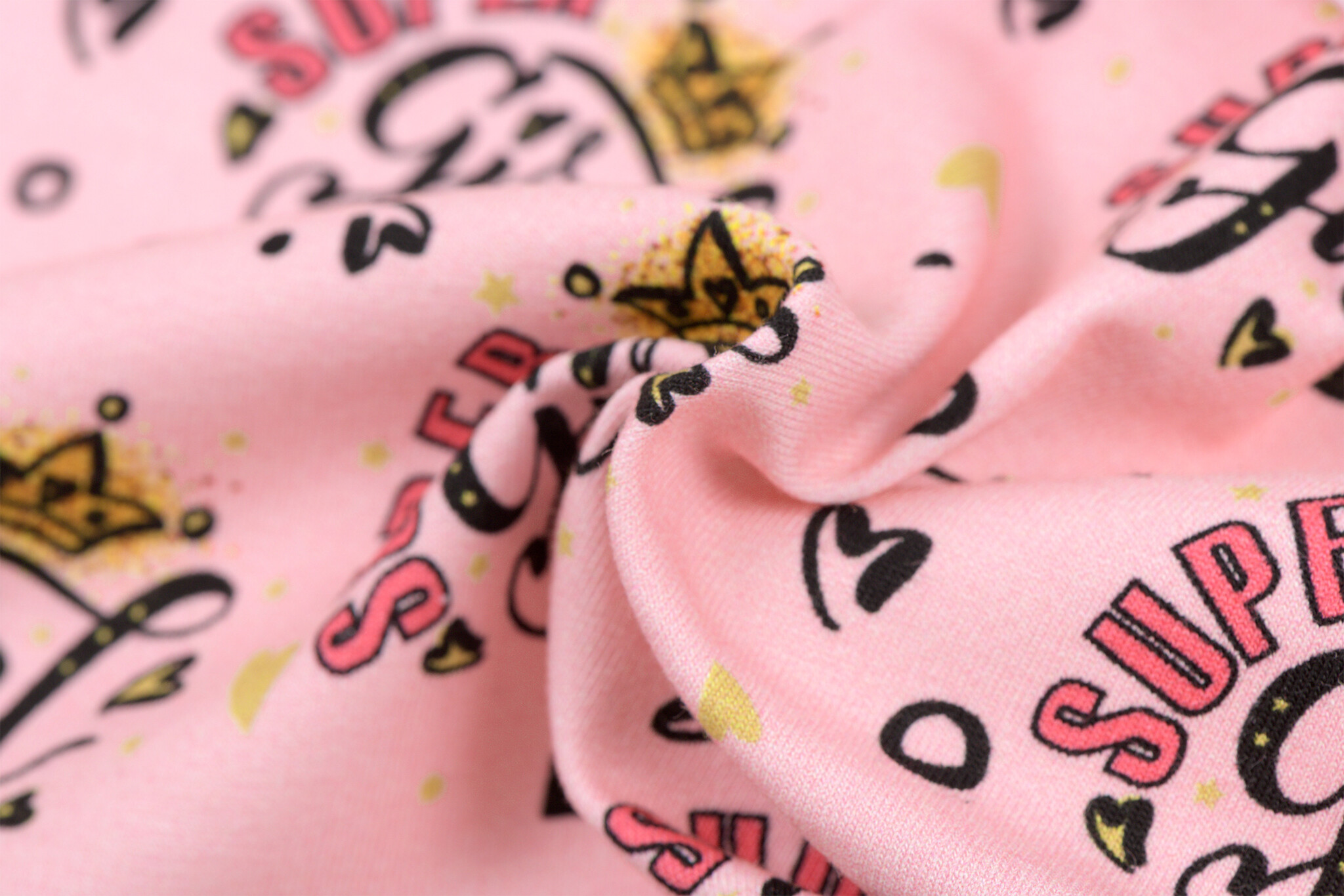 Jersey Katoen Stof Digitale Print - Super Girl