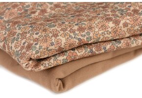 Jersey Katoen Digitale Print - Lieve Kleine Bloemen Cacao