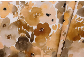 Jersey Katoen Stof Digitale Print - Sienna Bloemen