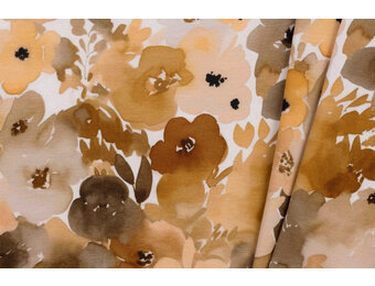 Jersey Katoen Stof Digitale Print - Sienna Bloemen