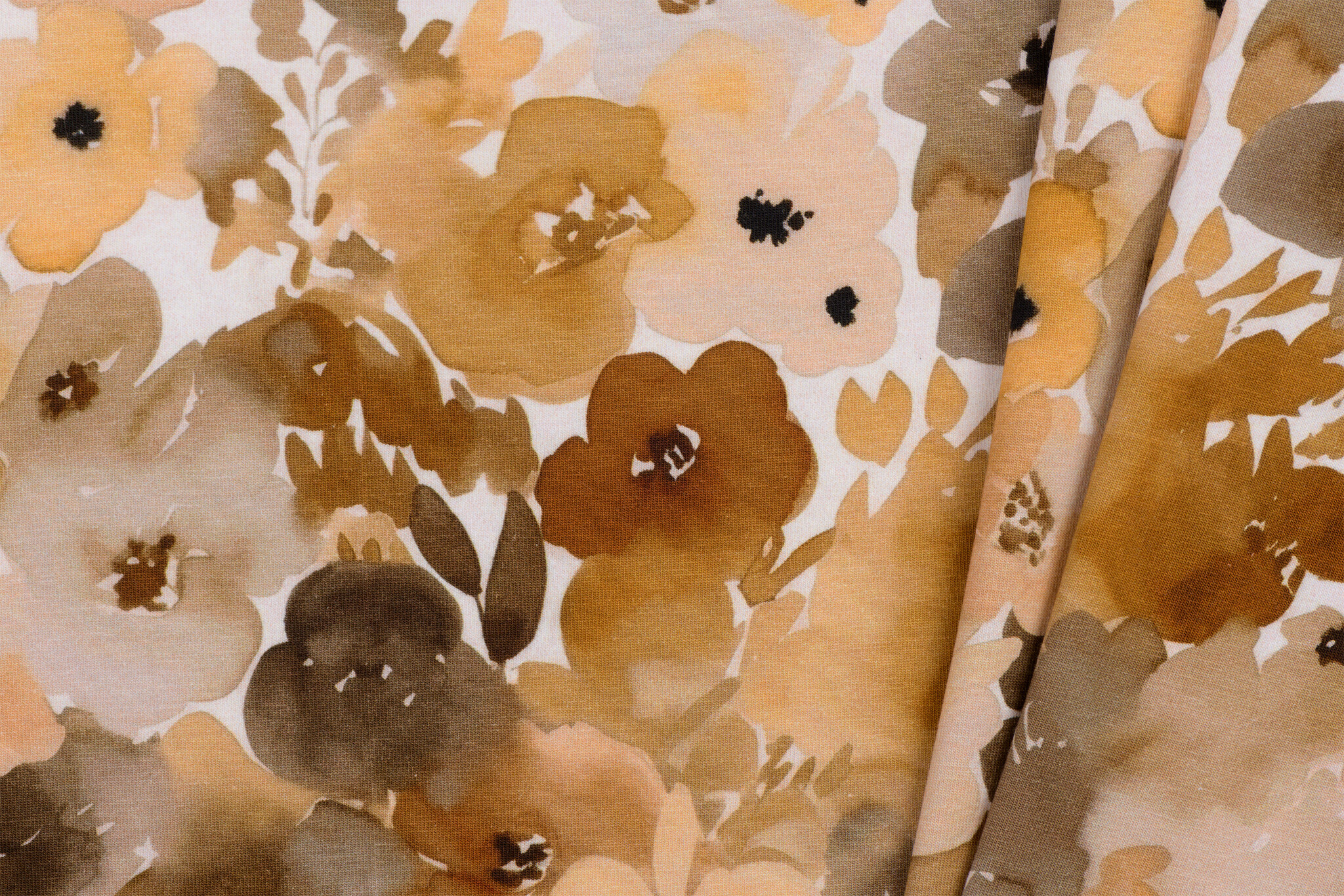 Jersey Katoen Stof Digitale Print - Sienna Bloemen