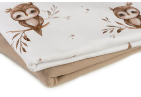 Jersey Katoen Stof Digitale Print - Schattige Bosuilen