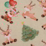 Deco Stof Kerst "Rudolph" - Linnenlook
