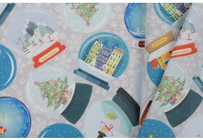 Deco Stof Kerst - Sneeuwbol