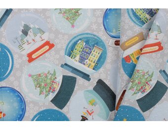 Deco Stof Kerst - Sneeuwbol