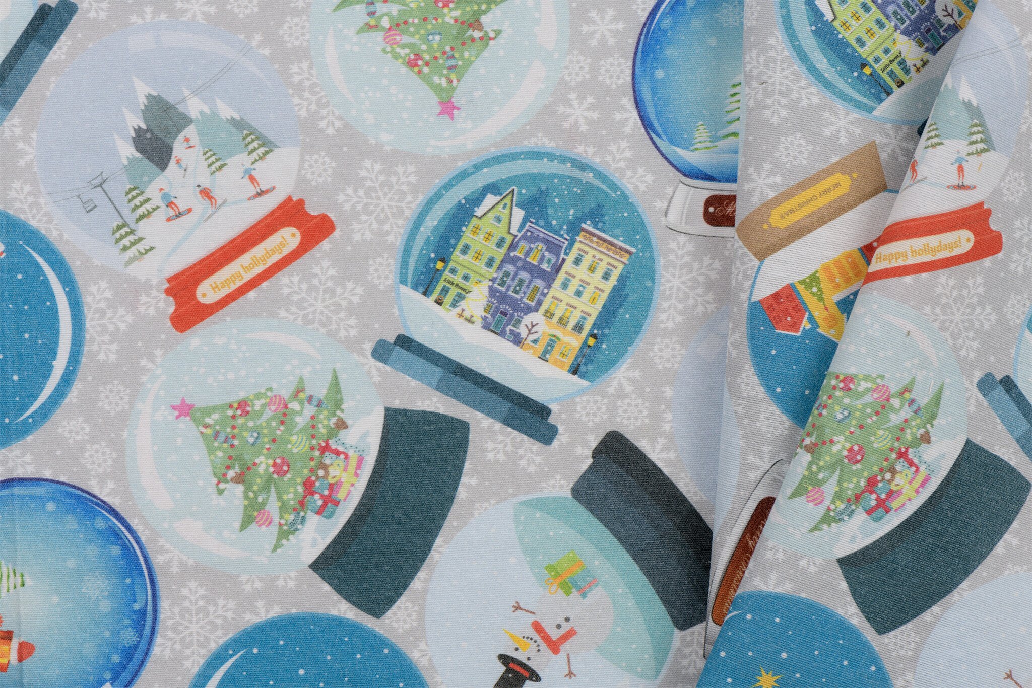 Deco Stof Kerst - Sneeuwbol