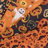 Katoen Stof Halloween Print Spooky Specters