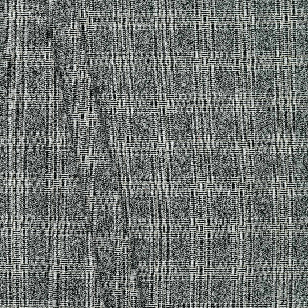 Schotse Ruit Stof Tartan Check Stretch Off White/Zwart/Taupe