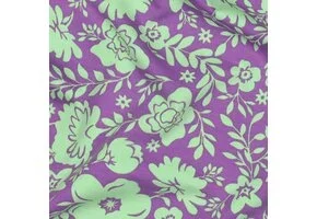 Katoenen Jersey Stof - Bloemen Paars