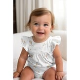 Organic Jersey Katoen Stof Digitale Print - Eenhoorn Wit