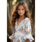 Jersey Katoen Stof Digitale Print Eenhoorn - Ecru