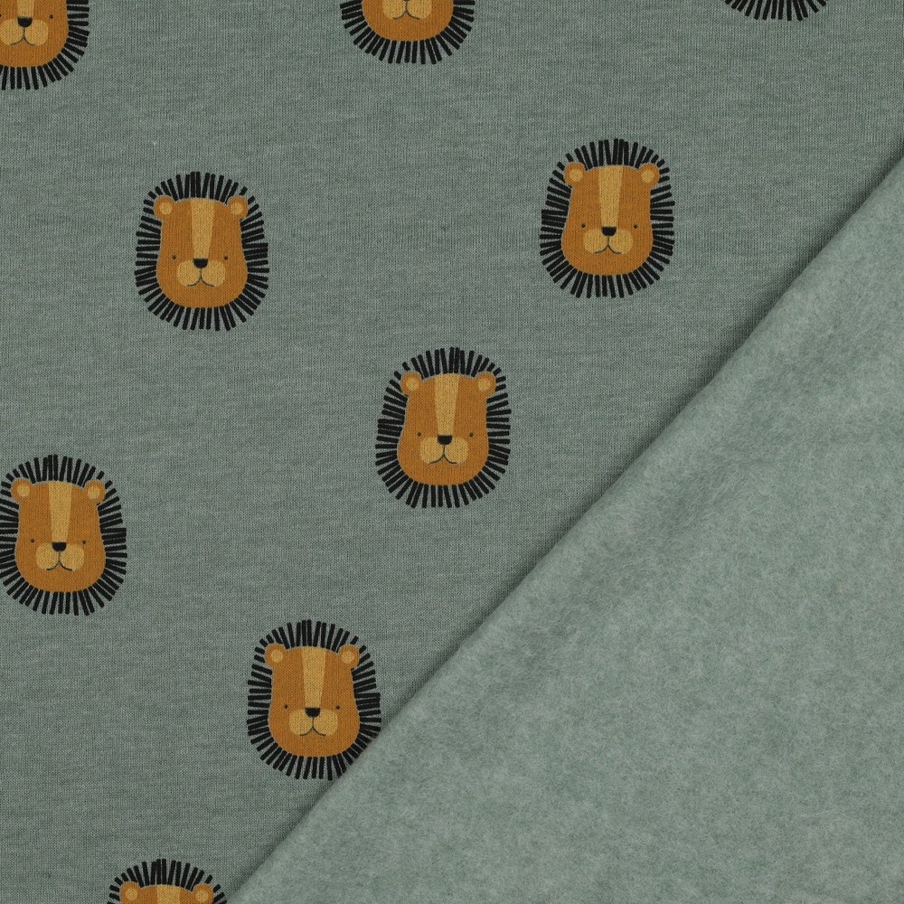 Sweatstof Donker Mint Melange - Leeuwenkopjes
