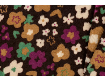 Teddy Stof Nastia Bloemen - Bruin - Roze