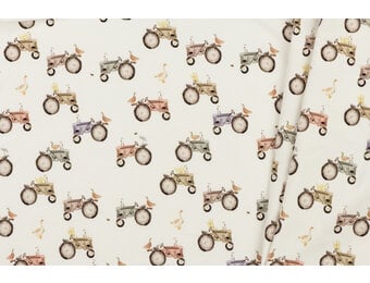 Jersey Katoen Digitale Print - Tractoren