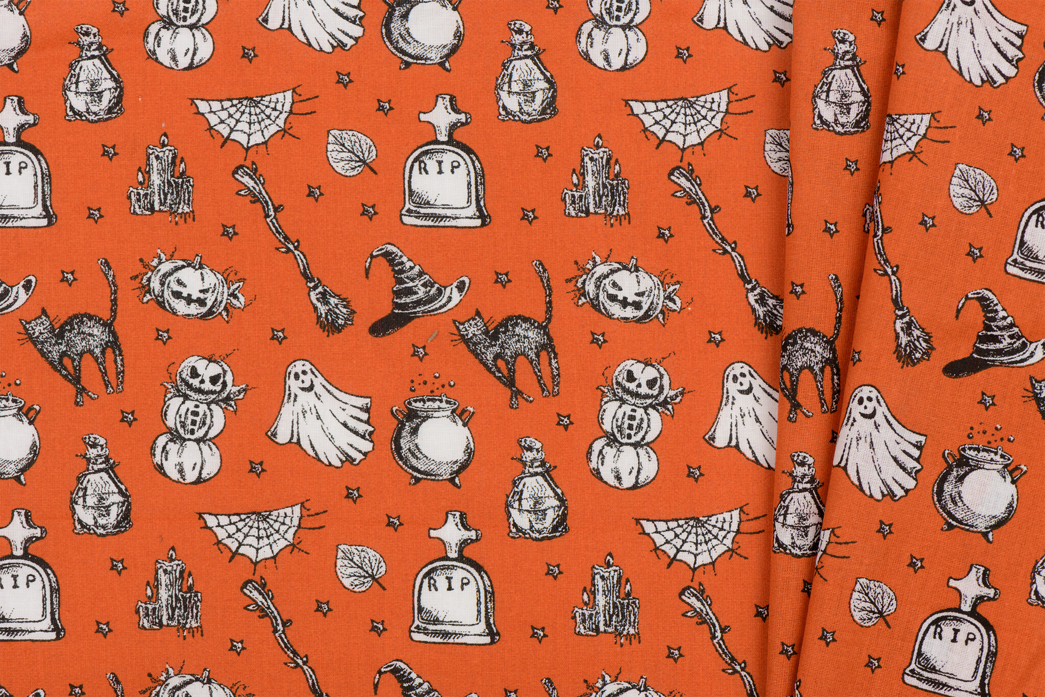 Katoen Stof Halloween Print Witchy Whispers