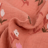 Hydrofiel Katoen Stof Bloesem - Marsala