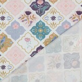 Poplin Katoen Stof Digitale Print - Vogels & Bloemen - Wit