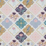 Poplin Katoen Stof Digitale Print - Vogels & Bloemen - Wit