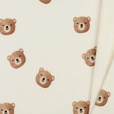 Rib Jersey Stof - Lieve Beren Ecru