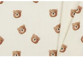 Rib Jersey Stof - Lieve Beren Ecru