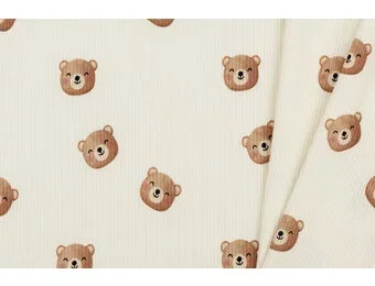 Rib Jersey Stof - Lieve Beren Ecru