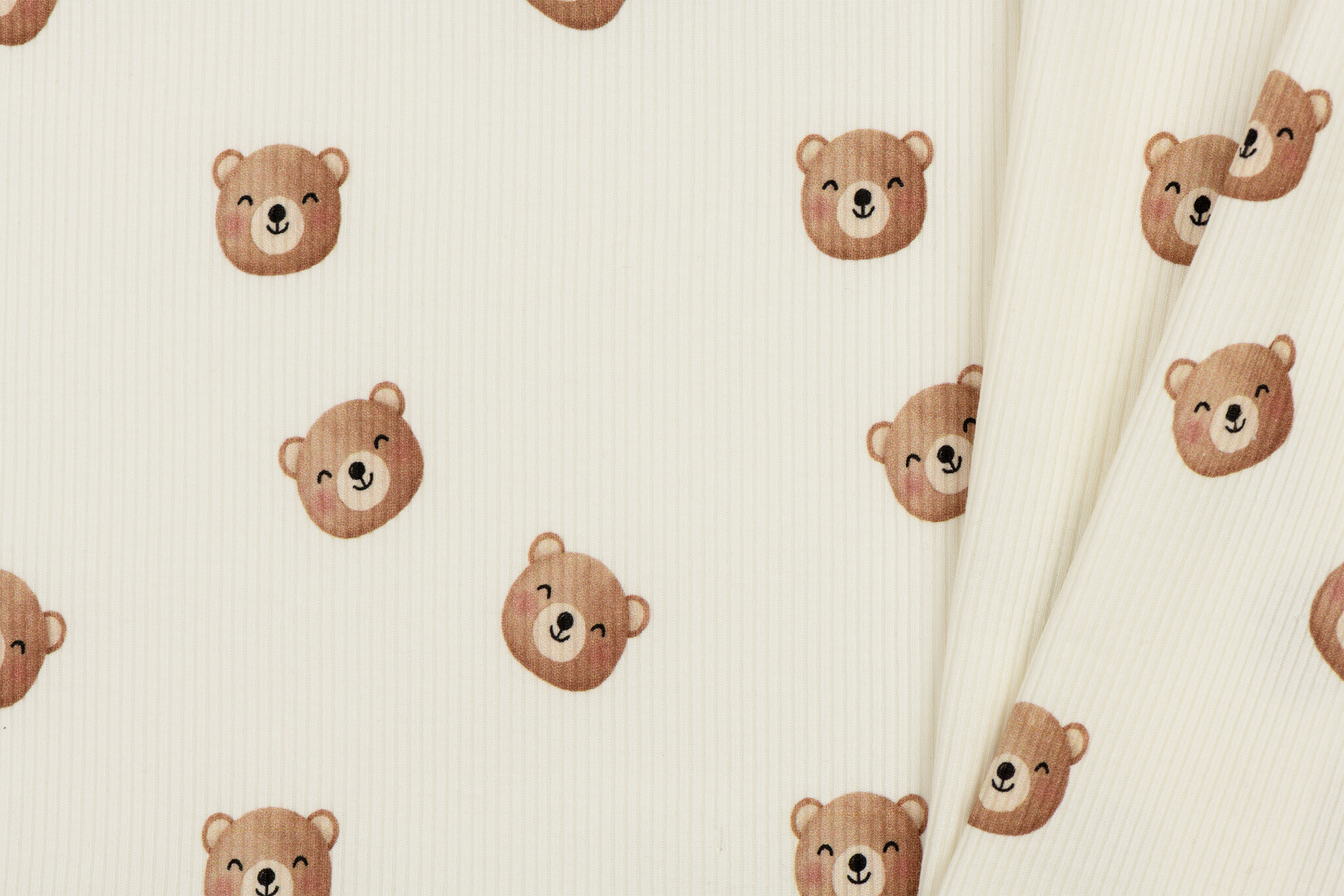 Rib Jersey Stof - Lieve Beren Ecru