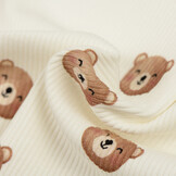 Rib Jersey Stof - Lieve Beren Ecru