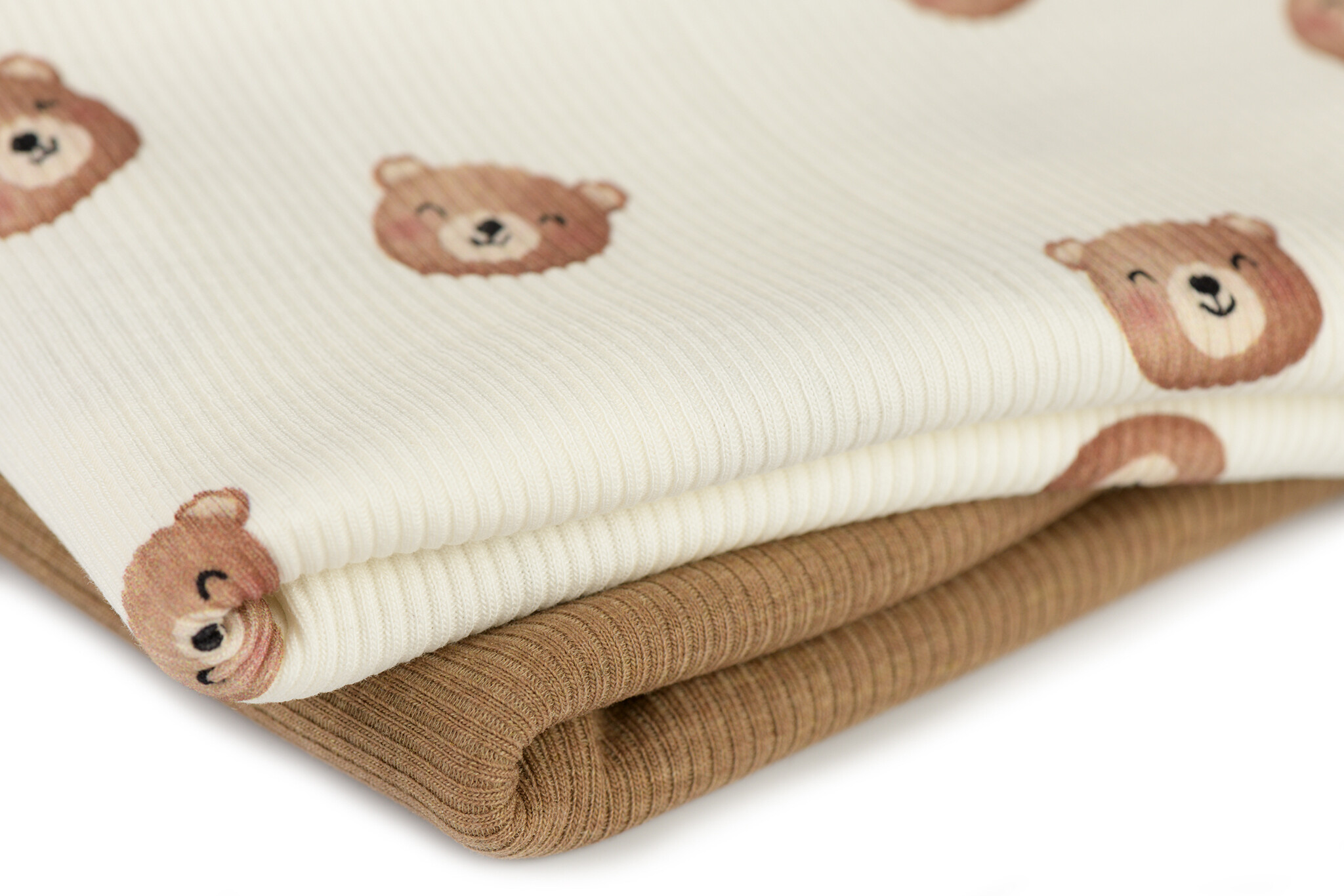 Rib Jersey Stof - Lieve Beren Ecru