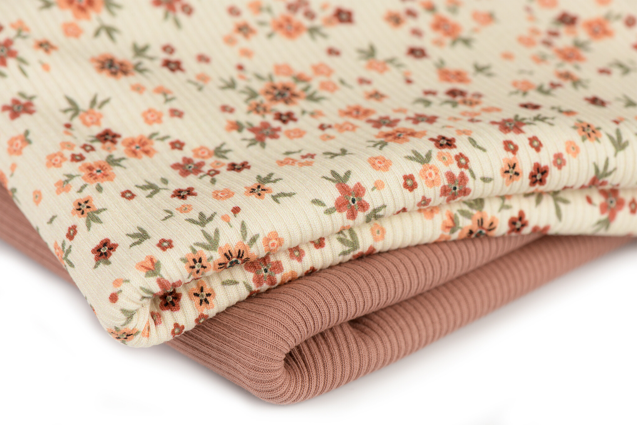 Rib Jersey Stof - Boterbloem Klei Roze