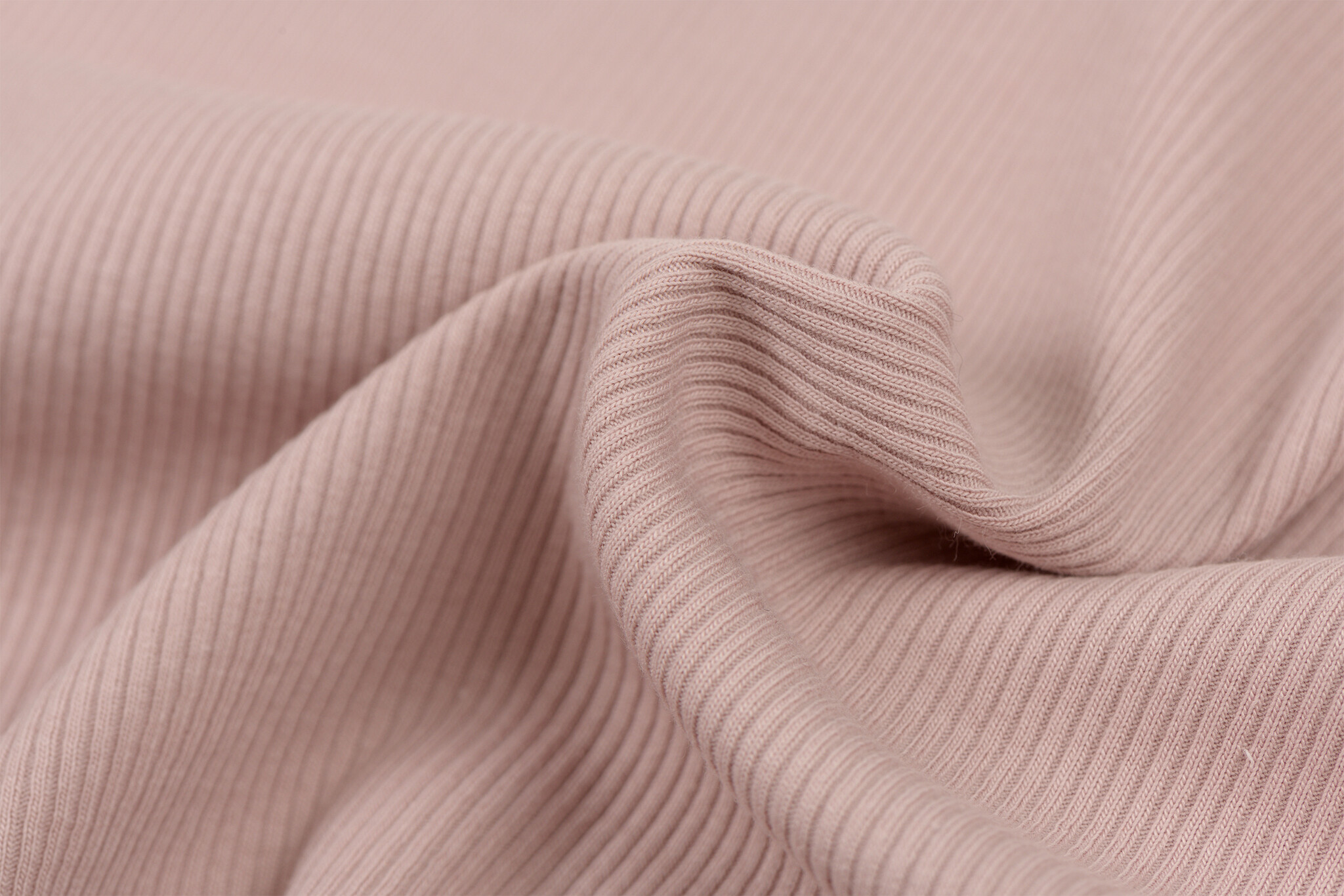 Rib Jersey Stof Oud Roze