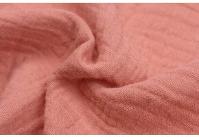 Baby Cotton – Mousseline Stof - Donker Salmon