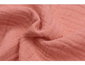 Baby Cotton – Mousseline Stof - Donker Salmon