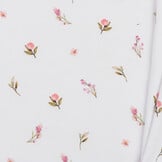 Jersey Katoen Stof Digitale Print - Rozenbloemen - Wit