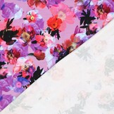 French Terry Stof Digitale Print - Bloemen Lavendel