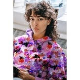 French Terry Stof Digitale Print - Bloemen Lavendel