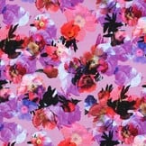 French Terry Stof Digitale Print - Bloemen Lavendel