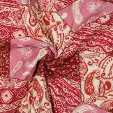 Stepped Katoen Stof - Patchwork Fuchsia