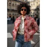 Stepped Katoen Stof - Patchwork Fuchsia